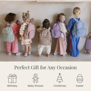 Personalized Toddler Backpack|Custom Girls Birthday Gift|Pink Daycare Preschool book bag Babygirl Little Girls Embroidered Gift with Name image 16