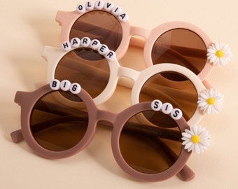 Personalized Daisy sunglasses|Easter Gift For Kids|Custom Baby Gift|Personalized Girls Christmas Gift|Toddler Stocking stuffer|With Case