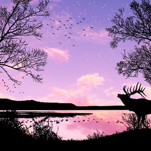 Beautiful Skyline, Digital Art, Desktop Wallpaper, Instant Digital Download
