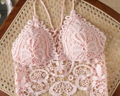 Sexy Embroidered Bralette For Girls. Ruffle Padded Cami Top. Hot And Beautiful Crop Top. Women Slim Fit Comfort Bra. Valentine Gift For Her.
