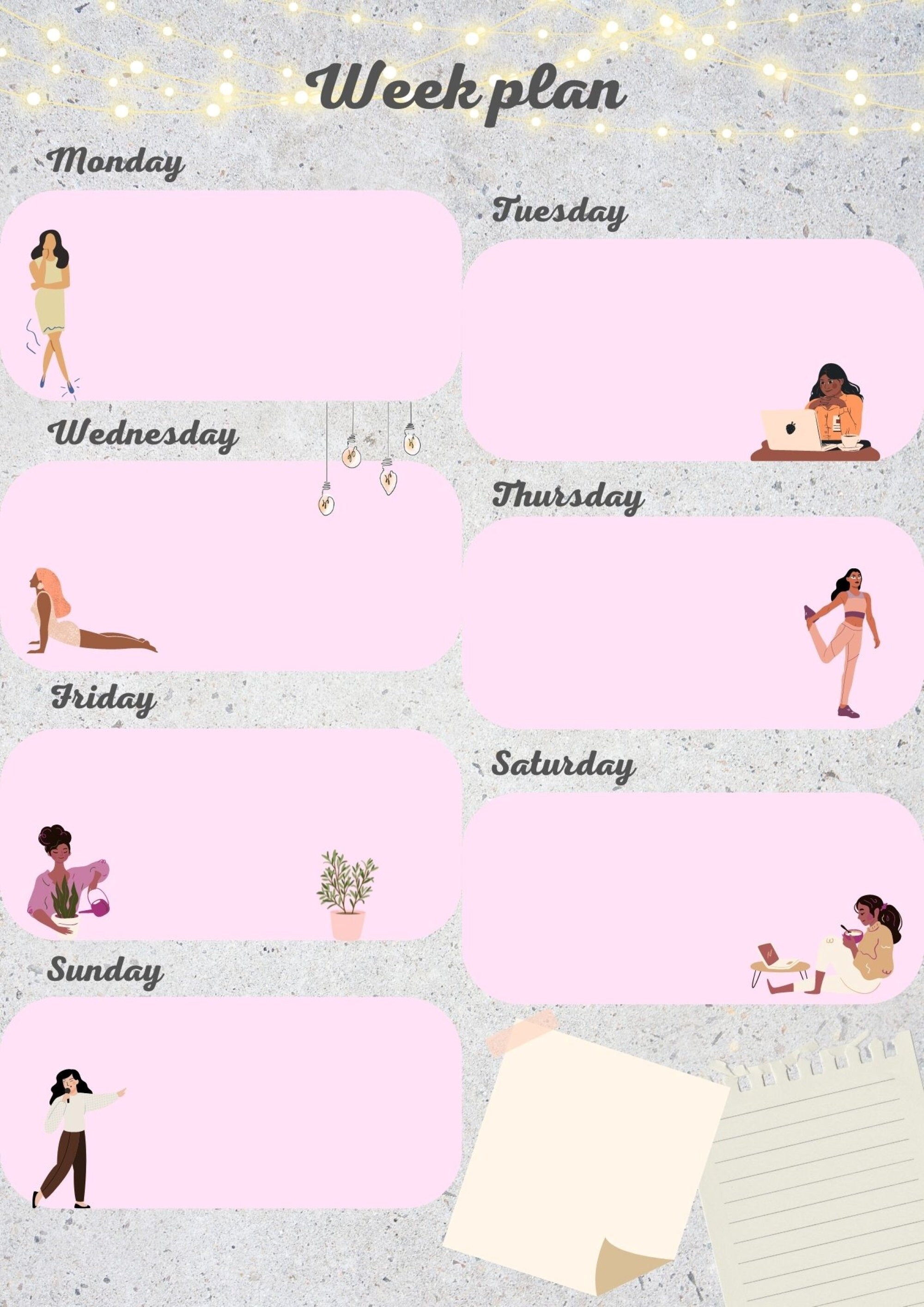 Printable Week Plan Printable Week Planner Minimalist - Etsy