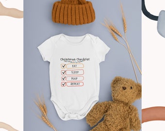 Christmas Baby Onesie SVG: Funny Checklist Design (Digital Download)
