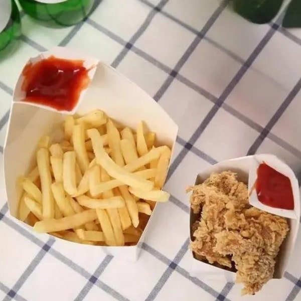 French Fries To Go Container Asian Snack Box Charcuterie Cups For Wedding Favor Custom Cardboard Cutout French Fry Holder Hidden Compartment