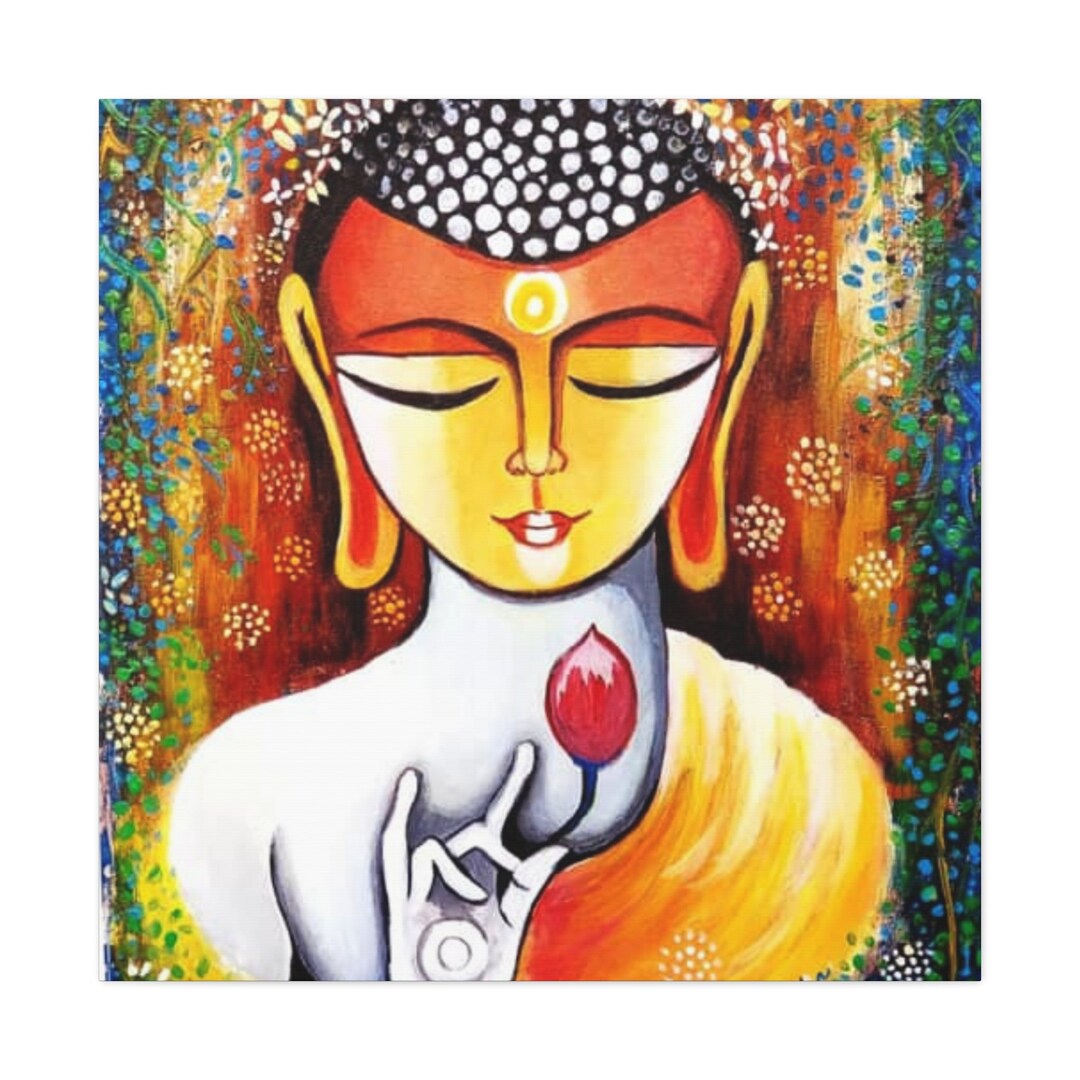 Buddha Canvas Painting Calming Corner Over the Couch Decor Yoga Poster