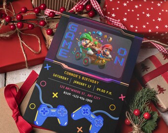 Super Mario Birthday Invitation: Customizable Canva Template (PDF)