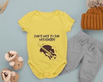 Guitar Baby Onesie SVG: Jam With Daddy Design (Digital Download)