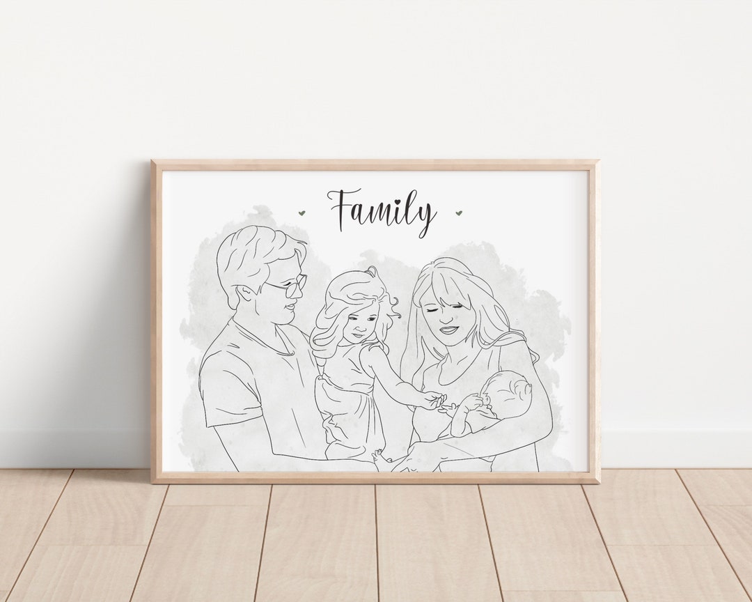 Custom Minimalist Family Portrait - Etsy