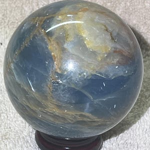 Caribbean Calcite Sphere with holder