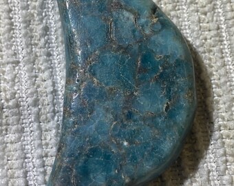 Blue Aparite Moon Carving