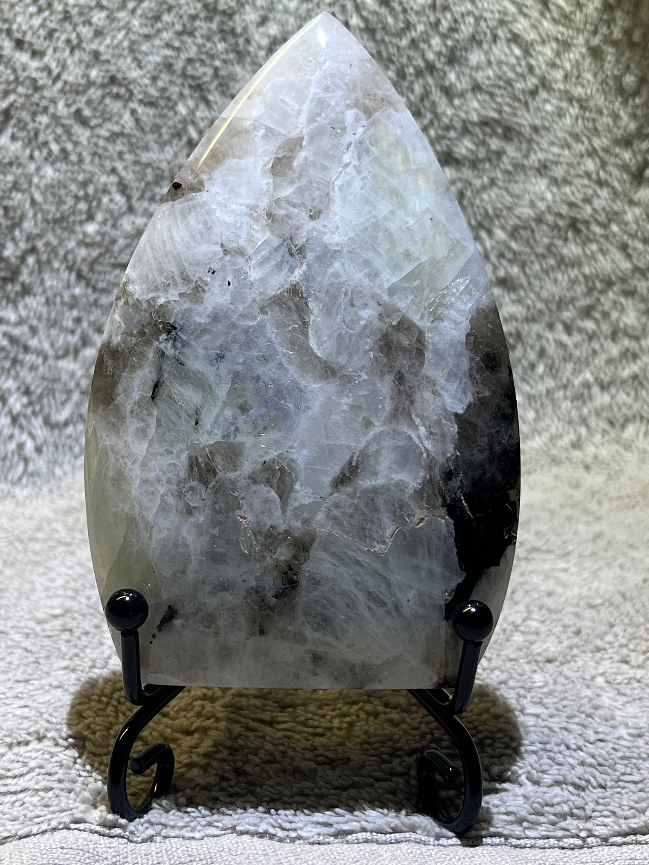 レインボームーンストーン スタンド付きA レインボームーンストーン ティアドロップ - スタンド付属 - Etsy 日本