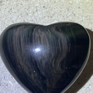 Rainbow Obsidian Heart Carving