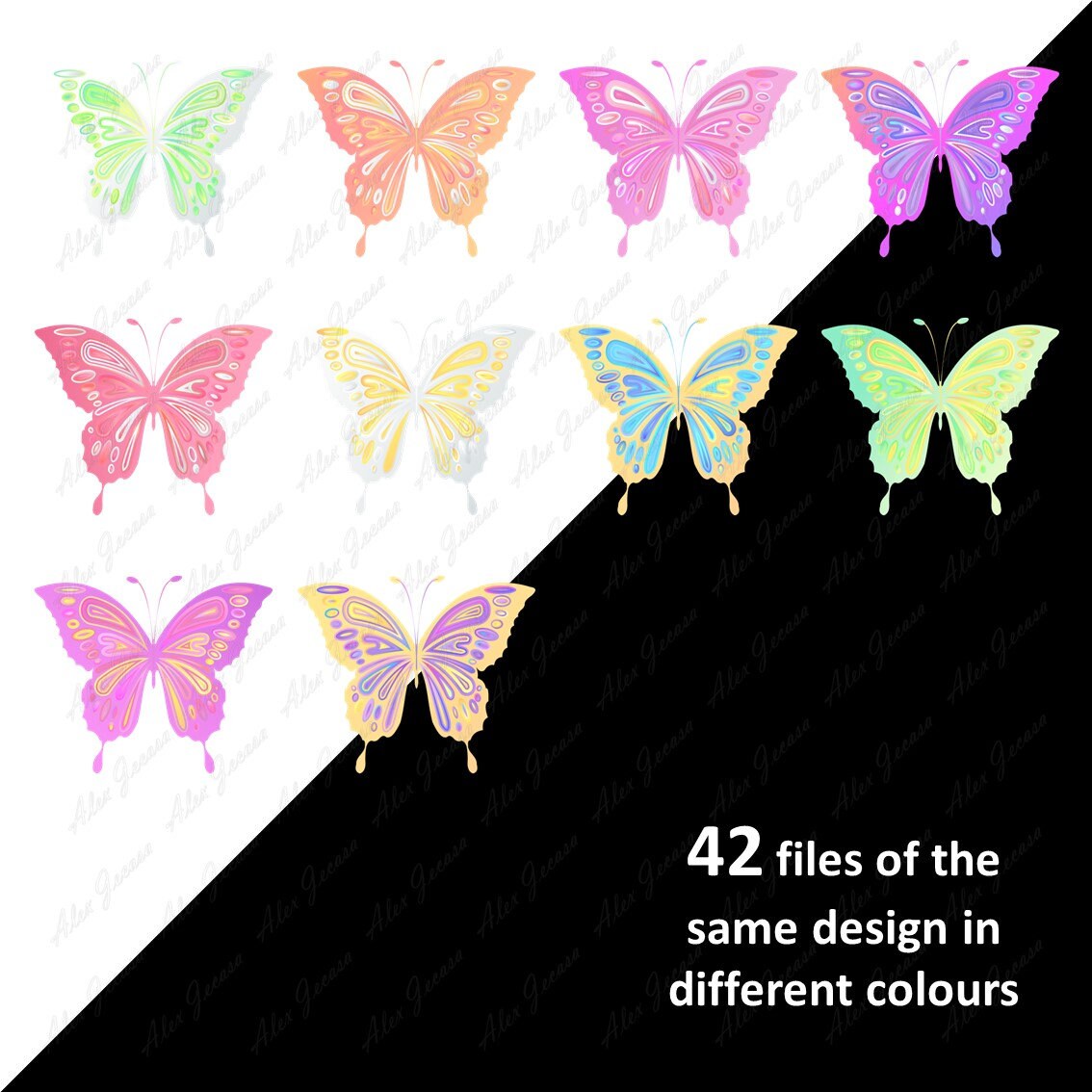 Pastel Butterfly Clip Art V3 PNG Files for DIY Invitations Etsy