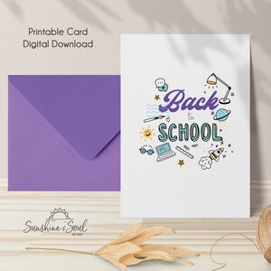 Back to School, Teacher Printable Card, Digital Download
