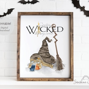 Qualcosa di sinistro sta per accadere, stampabile da parete per Halloween (download digitale)
