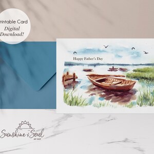 Vatertagskarte, Ruderboot, Fischerboot druckbare Karte (Sofortiger digitaler Download)