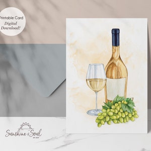 Printable Wine 3-card Greeting Bundle, Wine Series Blank Card ...