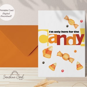Halloween Candy Printable Card (Digital Download)