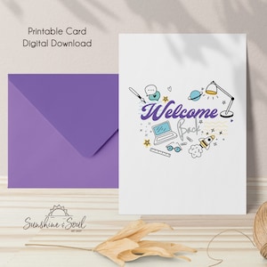 Welcome Back, School Teacher Printable Card, Digital Download