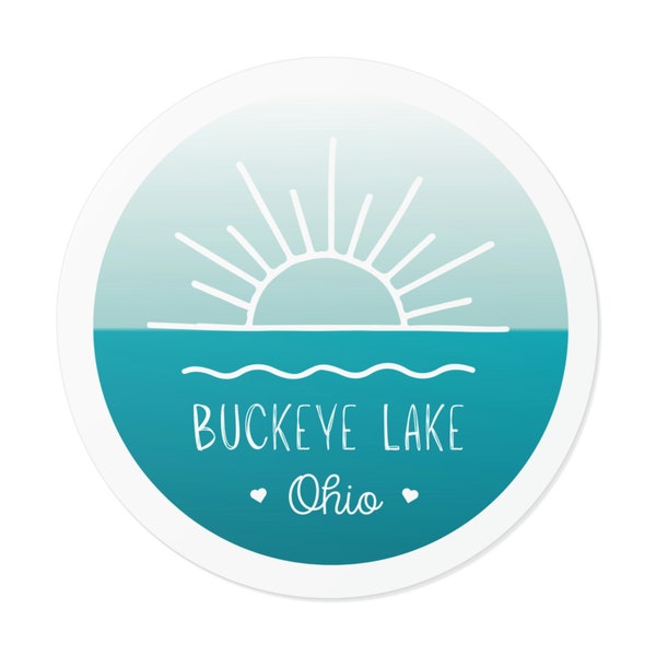 Buckeye Lake Sticker, Cute Buckeye Lake Sticker, Round 3 Inch Sticker, Buckeye Lake