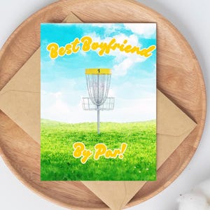 Tarjeta de disc golf / Tarjeta imprimible para novio / Tarjeta de feliz cumpleaños con disc golf / Tarjeta de felicitación imprimible / Regalo para disc golfistas