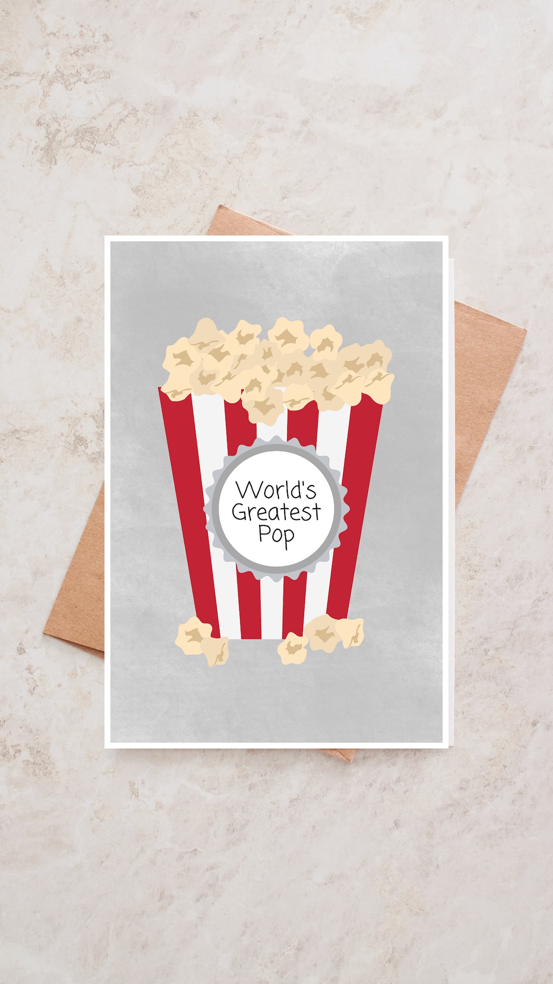World's Greatest Pop Popcorn Father's Day Card, Printable Funny Father