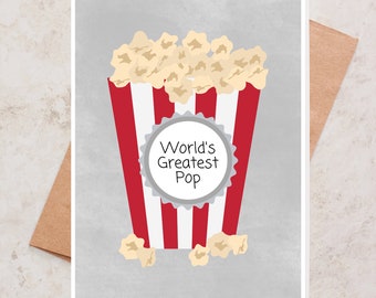Funny Popcorn Father&#39;s Day Card: World&#39;s Greatest Pop (Digital Download)