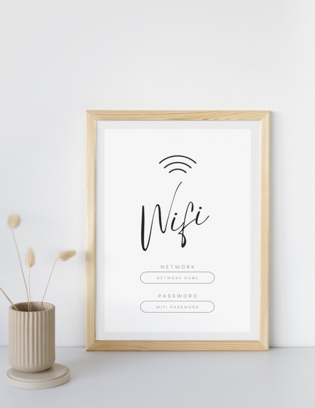 Cute Wifi Information Sign Airbnb Poster for Guests Wifi Etsy