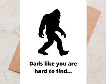 Bigfoot Father&#39;s Day Card: Sasquatch Printable Greeting (Digital Download)