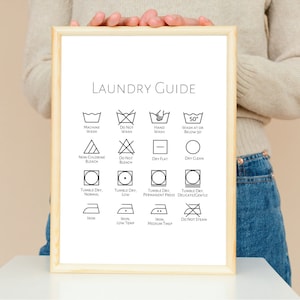 Laundry Guide Sign, Printable Sign for Laundry Room, Care Instructions Guide for Laundry, Care Instructions Guide for Laundry Room