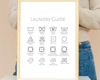 Laundry Guide Sign: Care Instructions Printable (PDF)