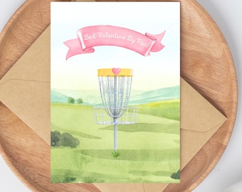 Disc Golf Valentines Day Card | Printable Valentine Card | Best Valentine by Par Disc Golf Card | Printable Greeting Card | Disc Golfer Gift