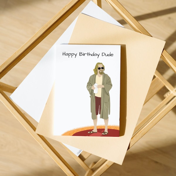 Happy Birthday Dude | Printable Card | Big Lebowski | The dude abides | Printable greeting card