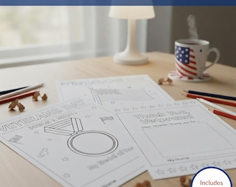 Veterans Day Kids Activity Packet: Coloring Pages, Thank You Letter (Printable)