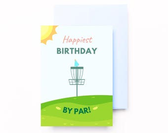Disc Golf Birthday Card: &#39;Happiest Birthday by Par!&#39; (Digital Download)