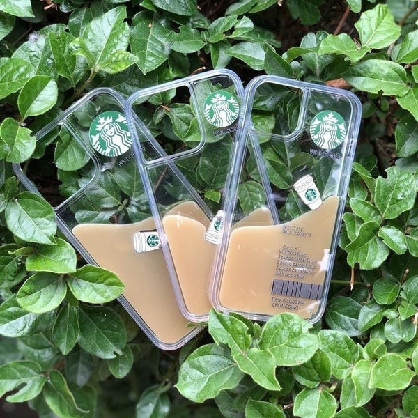 Starbucks, Vanilla Liquid Phone Case , Starbucks Case , Transparent coffee case for All iPhone Models, iPhone 14 Pro Max, iPhone 11,12,13,14