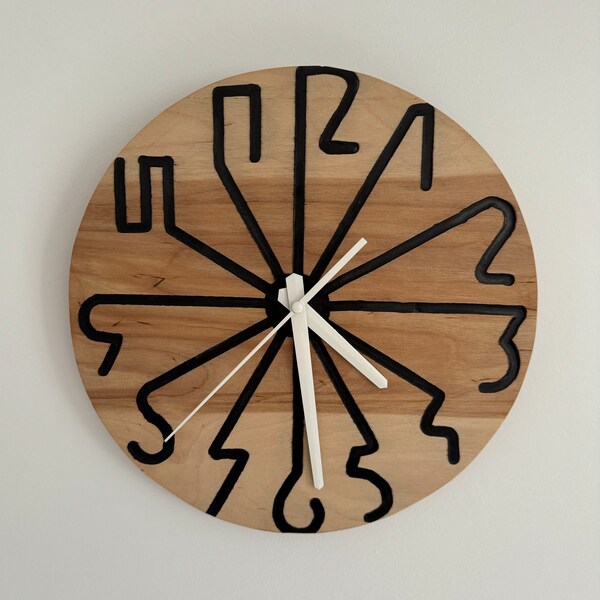 Horloge artisanale 27cm - Bois et Résine - Décoration murale