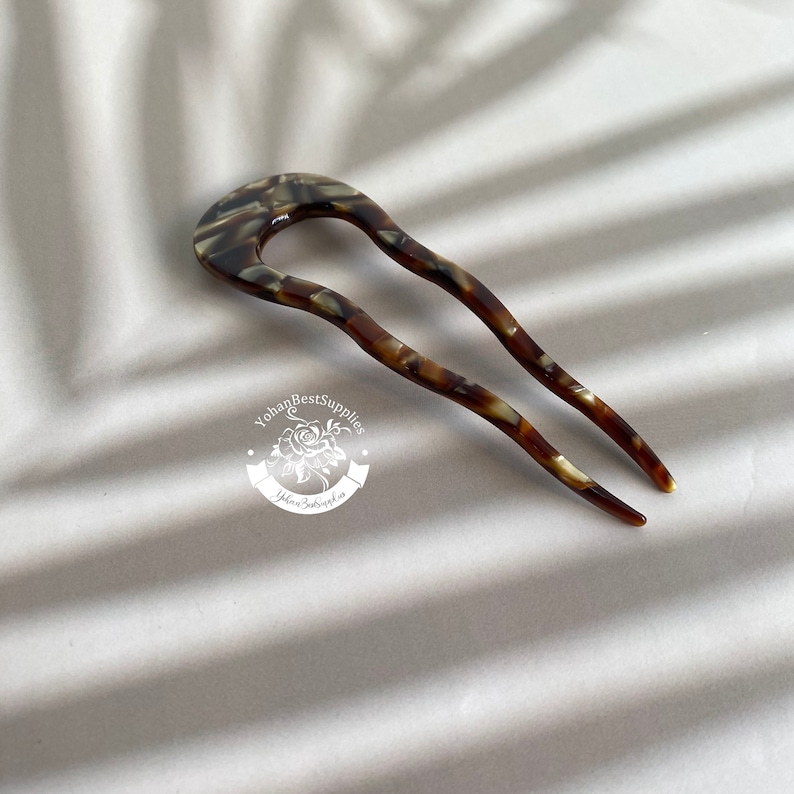 Vintage Leopard Hairpins,Acetate Hairpins,Hair Clips for Thick Thin Hair,French U Pin,Minimalist Hair Stick,Womens Hair Accessory,Gifts zdjęcie 8
