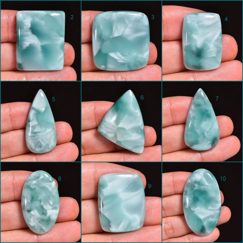 Natural Hemimorphite Gemstone Beautiful Hemimorphite Crystal Hemimorphite Cabochon Loose Stone Gift For Her Hemimorphite image 2