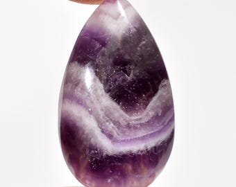 Cabujón de amatista Chevron natural, piedra preciosa suelta en forma de pera, amatista Chevron de 33 x 19 x 7 mm, piedra preciosa de amatista de 32 quilates para hacer joyas