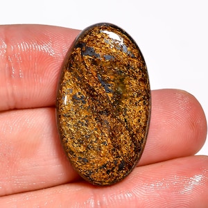 Natural Bronzite Gemstone, Oval Shape Bronzite, Loose Gemstone 30X17X6 mm 34 Carat Bronzite Crystal, Gift For Her Bronzite Cabochon
