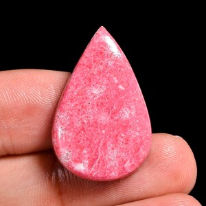 Natural Pink Thulite Gemstone, Pear Shape Pink Thulite Cabochon Loose Stone 27X18X6 mm 31 Carat Thulite Crystal Gift For Her Pink Thulite