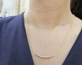 Colar de cristal multicolorido, colar delicado de contas com várias pedras, colar de corrente minimalista, colar de corrente feito à mão personalizado para mulheres