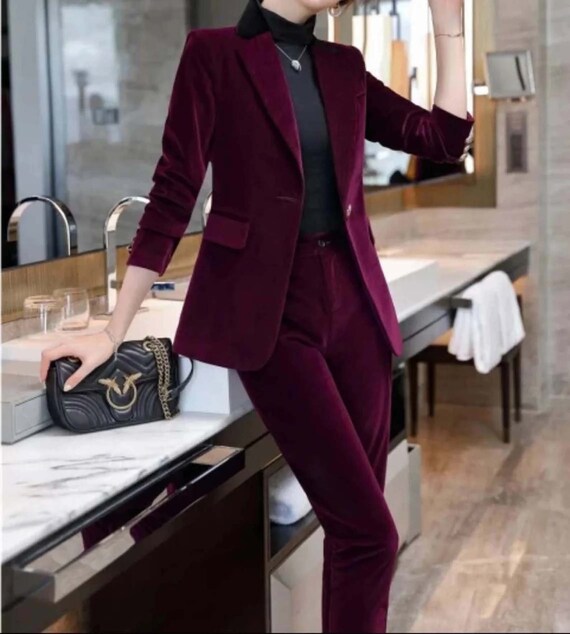 Christmas Gift Red Wine Suit for Women / Womens Suit Set / - Etsy