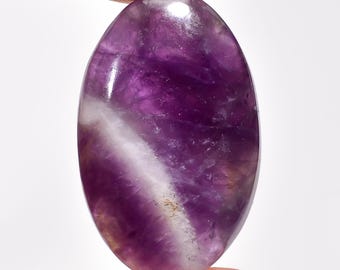Natural Chevron Amethyst Cabochon, Loose Gemstone Oval Shape Chevron Amethyst  30X19X6 mm 29 Carat Amethyst Gemstone For Making Jewelry