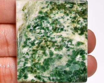 Natural Diopside With Zoisite Cabochon Loose Gemstone Rectangle Shape Diopside With Zoisite Crystal 86 Crt 41X36X5 mm Zoisite With Diopside