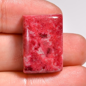 Natural Pink Thulite Gemstone, Radiant Shape Pink Thulite Cabochon Loose Stone 21X15X7 mm 33 Carat Thulite Crystal Gift For Her Pink Thulite