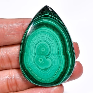 Natural Malachite Gemstone, Pear Shape Malachite, Loose Gemstone 52X36X5 mm 139 Carat Malachite Birthstone, Gift For Her Malachite Cabochon