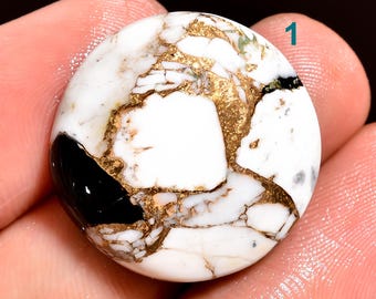 Piedra preciosa turquesa de búfalo blanco, cobre, mohave, turquesa de búfalo blanco, cabujón, piedra suelta para hacer joyas, regalo para ella