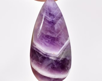 Cabujón de amatista Chevron natural, piedra preciosa suelta en forma de pera, amatista Chevron de 38 x 18 x 6 mm, piedra preciosa de amatista de 32 quilates para hacer joyas
