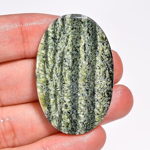 Natural Green Swiss Opal Gemstone, Oval Shape Green Swiss Opal Cabochon Loose 42X27X5 mm 54 Carat Green Swiss Opal Crystals Gift For Her